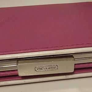 G.U. pink small coach wallet with snap closure